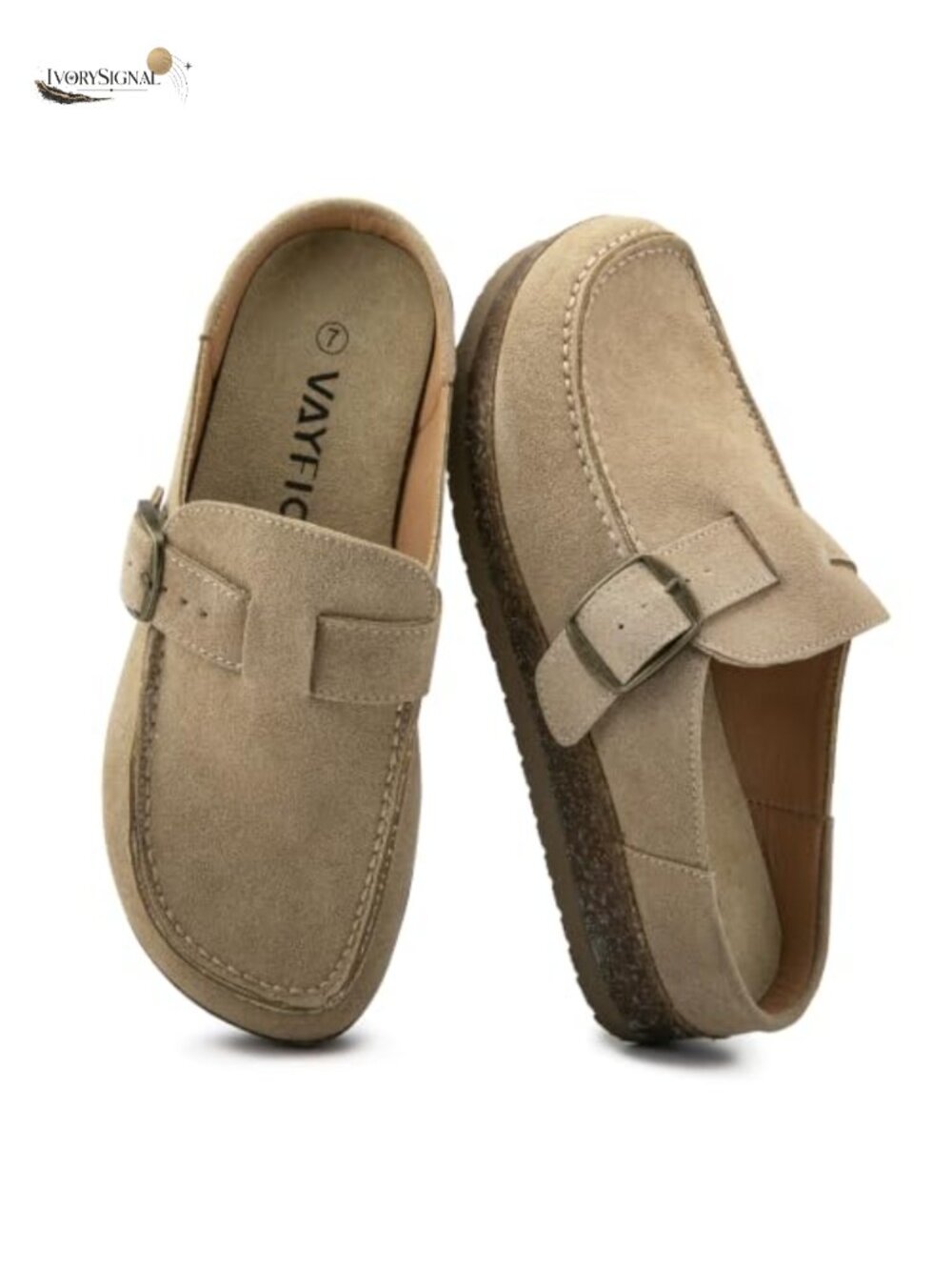 Eco Leather Buckle Clogs Non Slip Platform Mules Memory Foam Insole